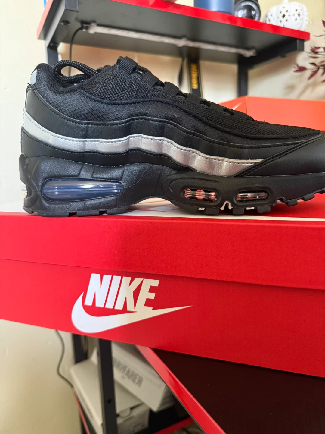 Nike Air Max 95 Black Silver Running Shoes - photo 2