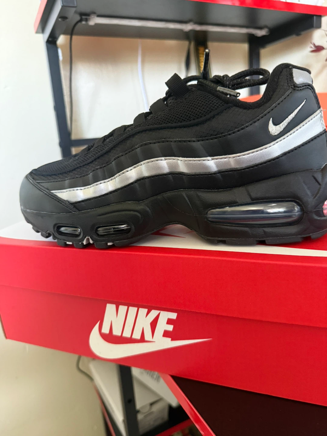 Nike Air Max 95 Black Silver Running Shoes
