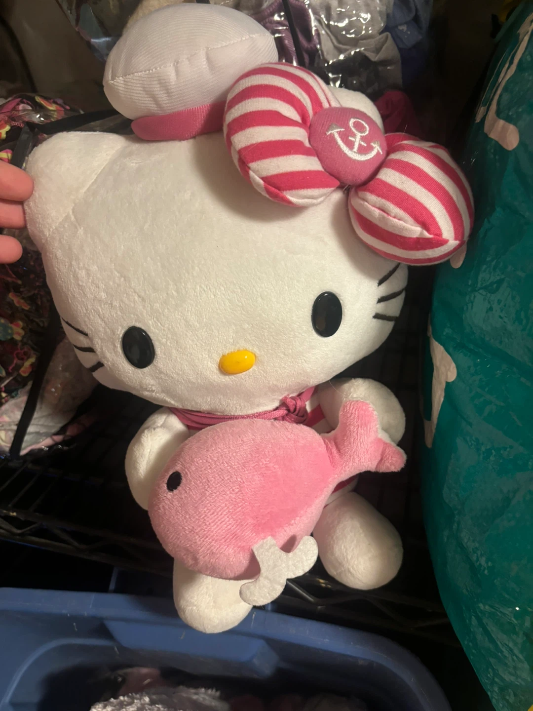 Hello Kitty Plush Toy with Pink Fish