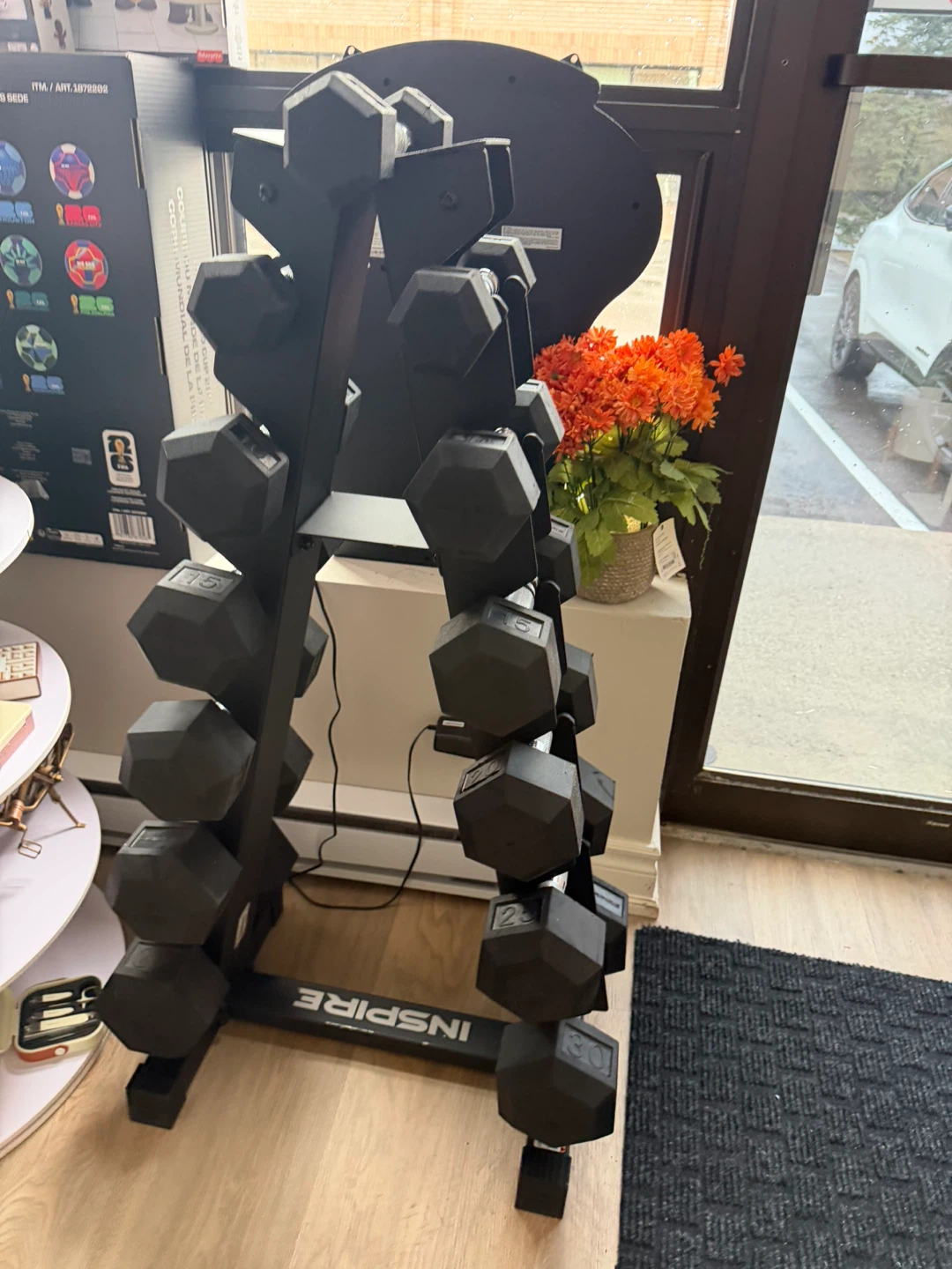Inspire Dumbbell Rack with Dumbbells