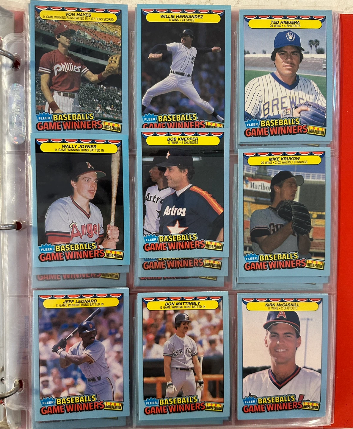 1987 Fleer Baseball Game Winners Limited Edition Set - photo 3