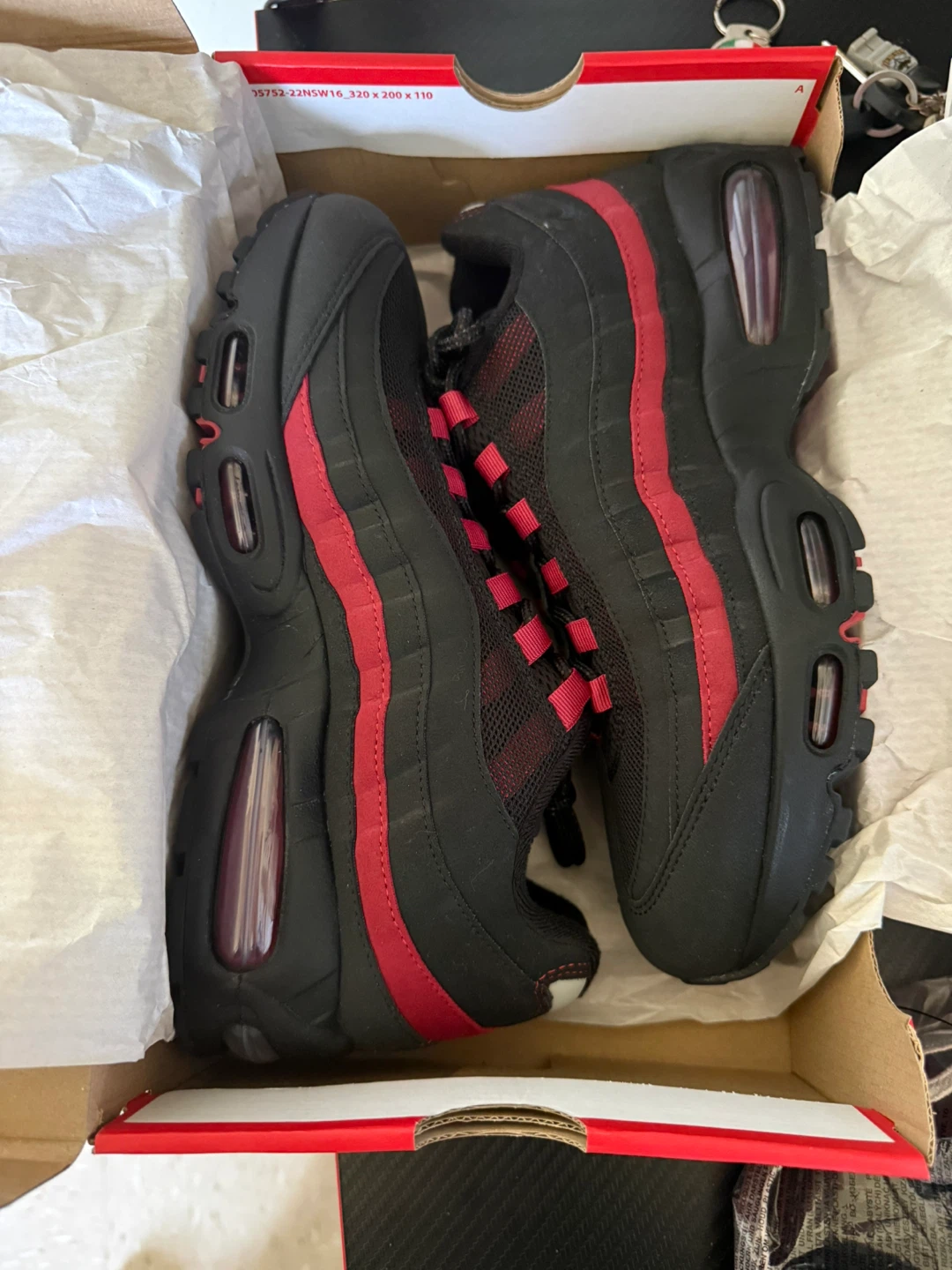 Nike Air Max 95 Big Bubble Black Red Sneakers Men's Size 10
