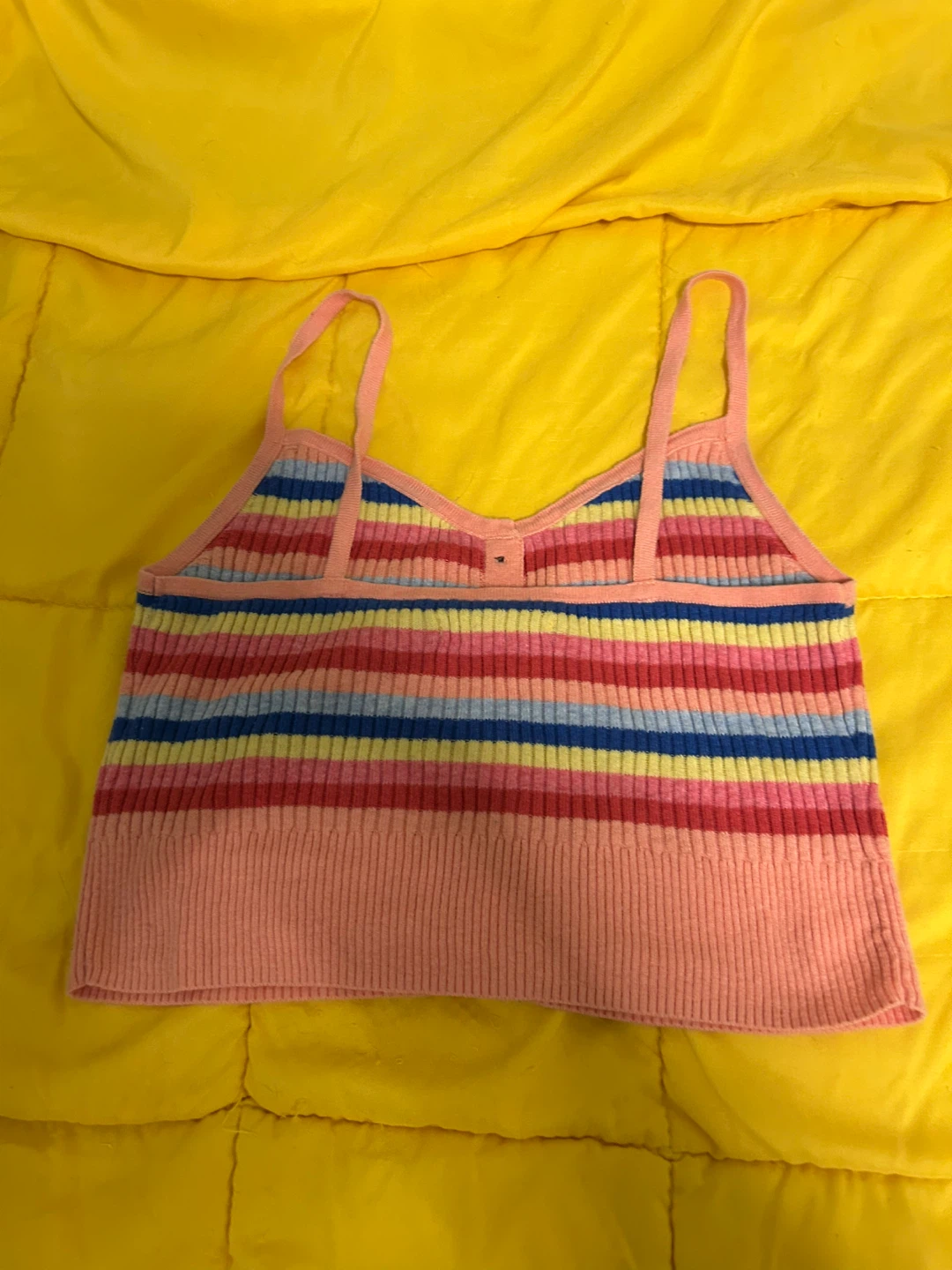 American Eagle Rainbow Striped Button-Up Tank Top - Medium - photo 2