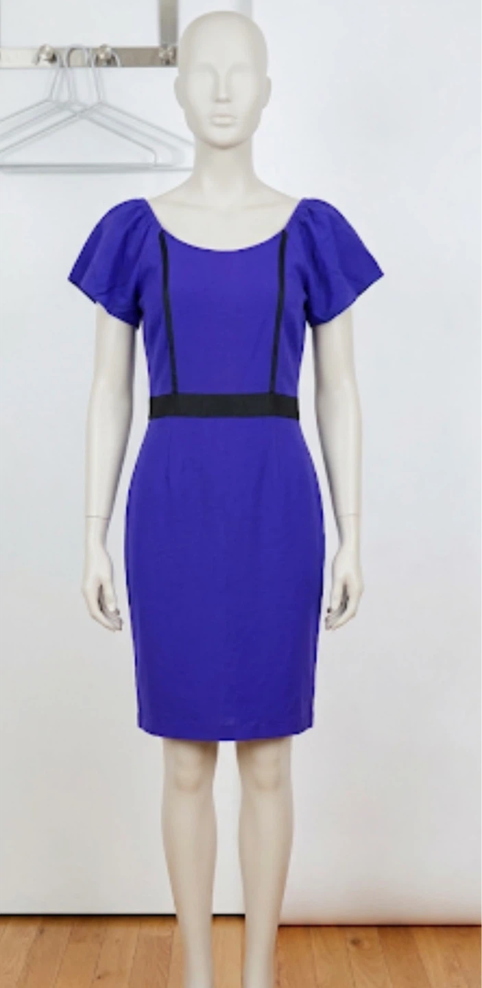 Women's Royal Blue Dress with Black trimmings fits XS