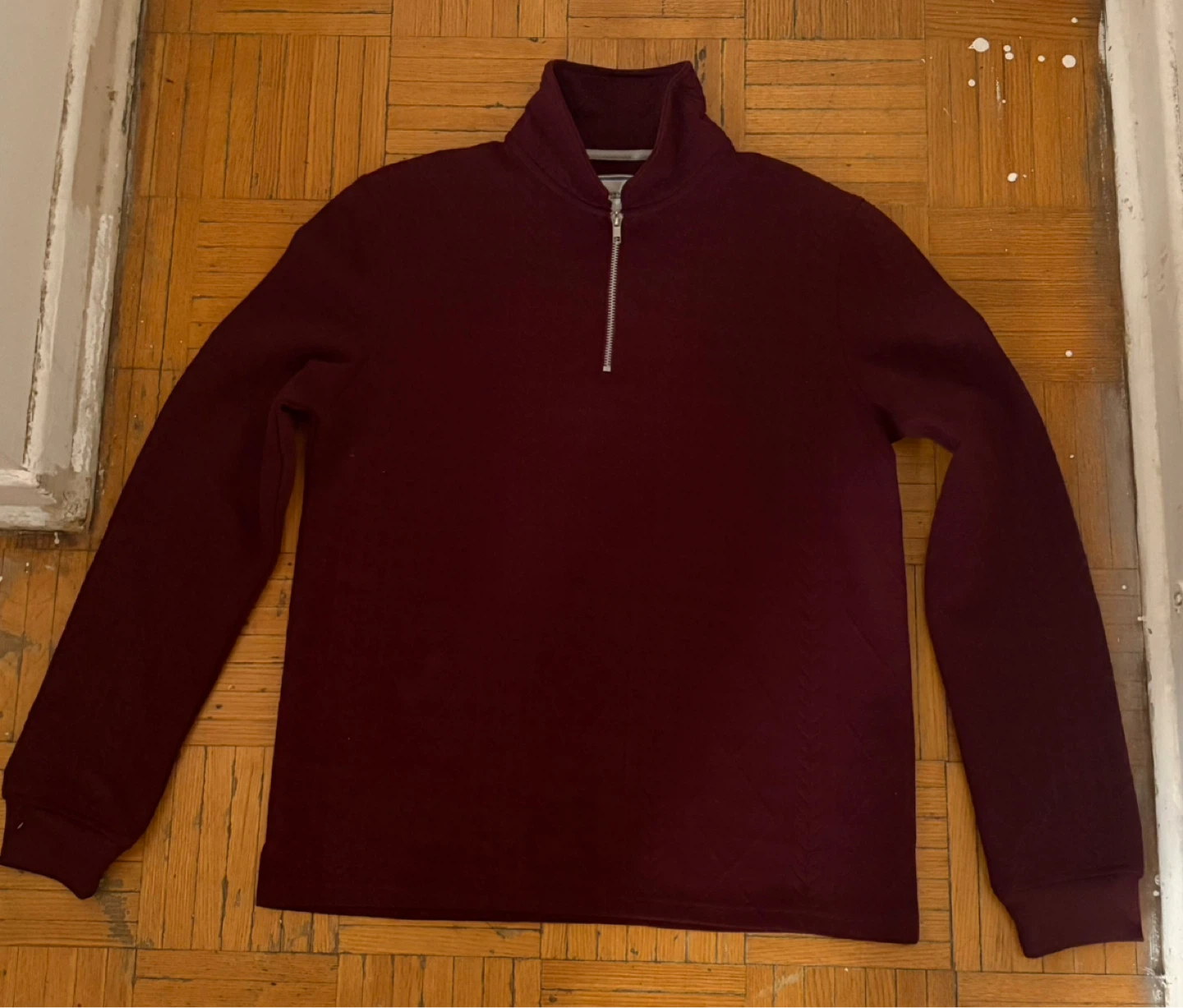 Maroon Quarter-Zip Pullover Sweater