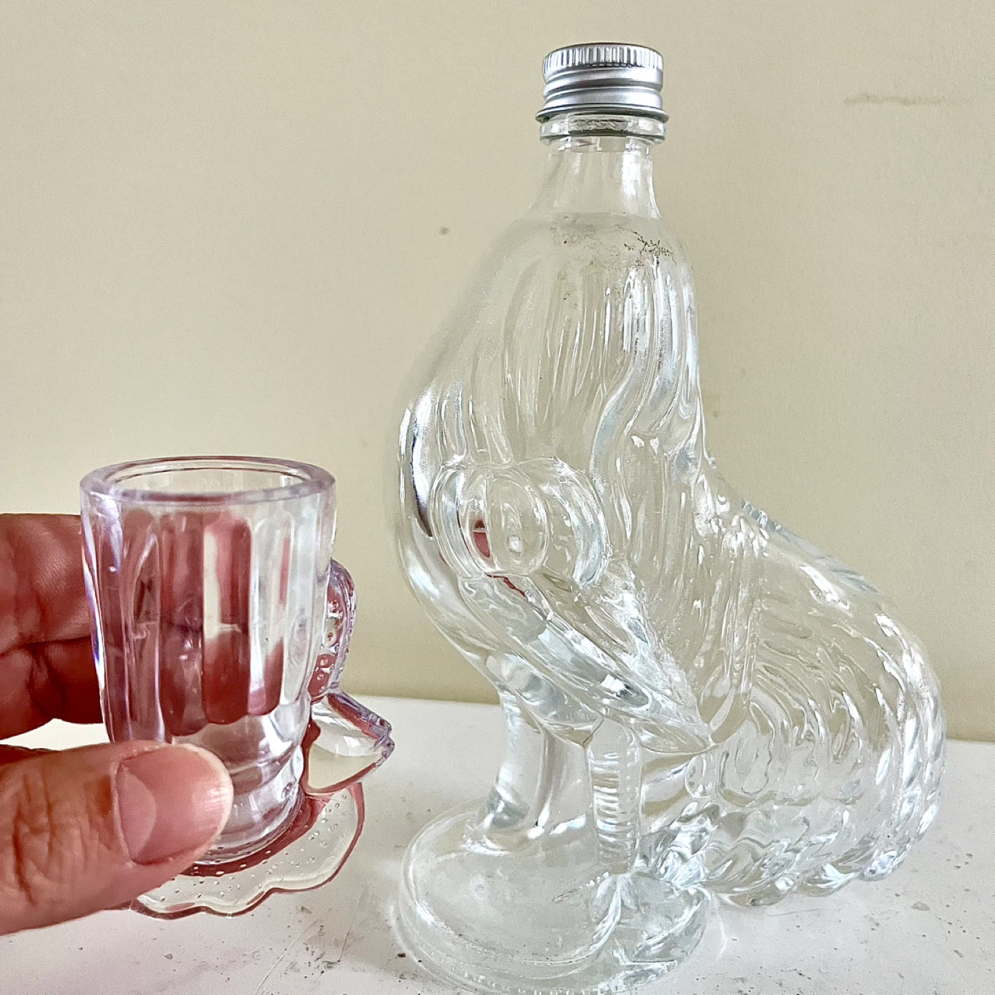 Vintage Glass Rooster Decanter/Bottle With Removable Head - photo 2