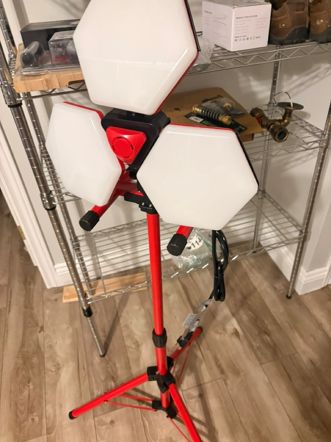 LED Work Light Tripod Stand Red