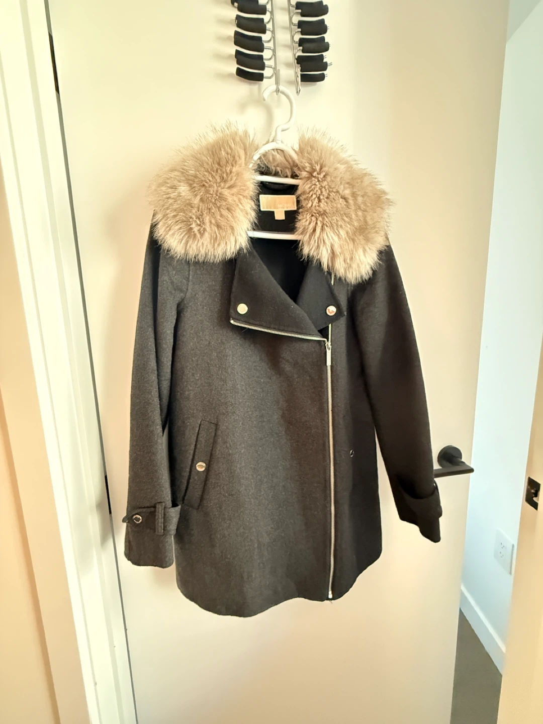 Michael Kors Women's Wool Blend Coat with Faux Fur Collar - photo 3