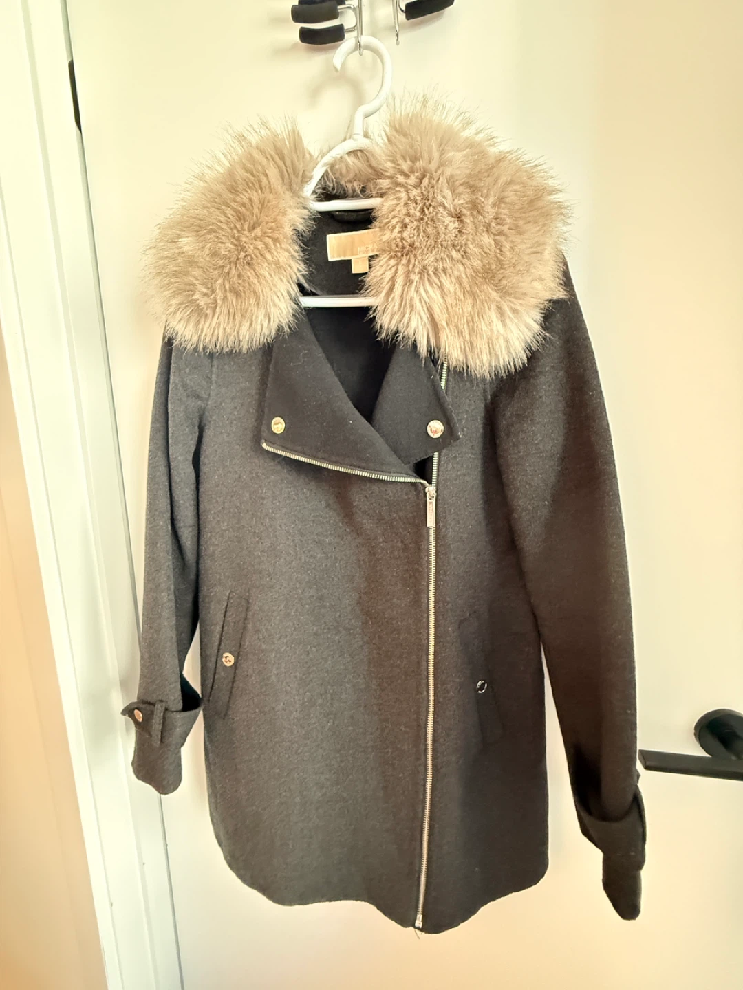 Michael Kors Women's Wool Blend Coat with Faux Fur Collar - photo 5