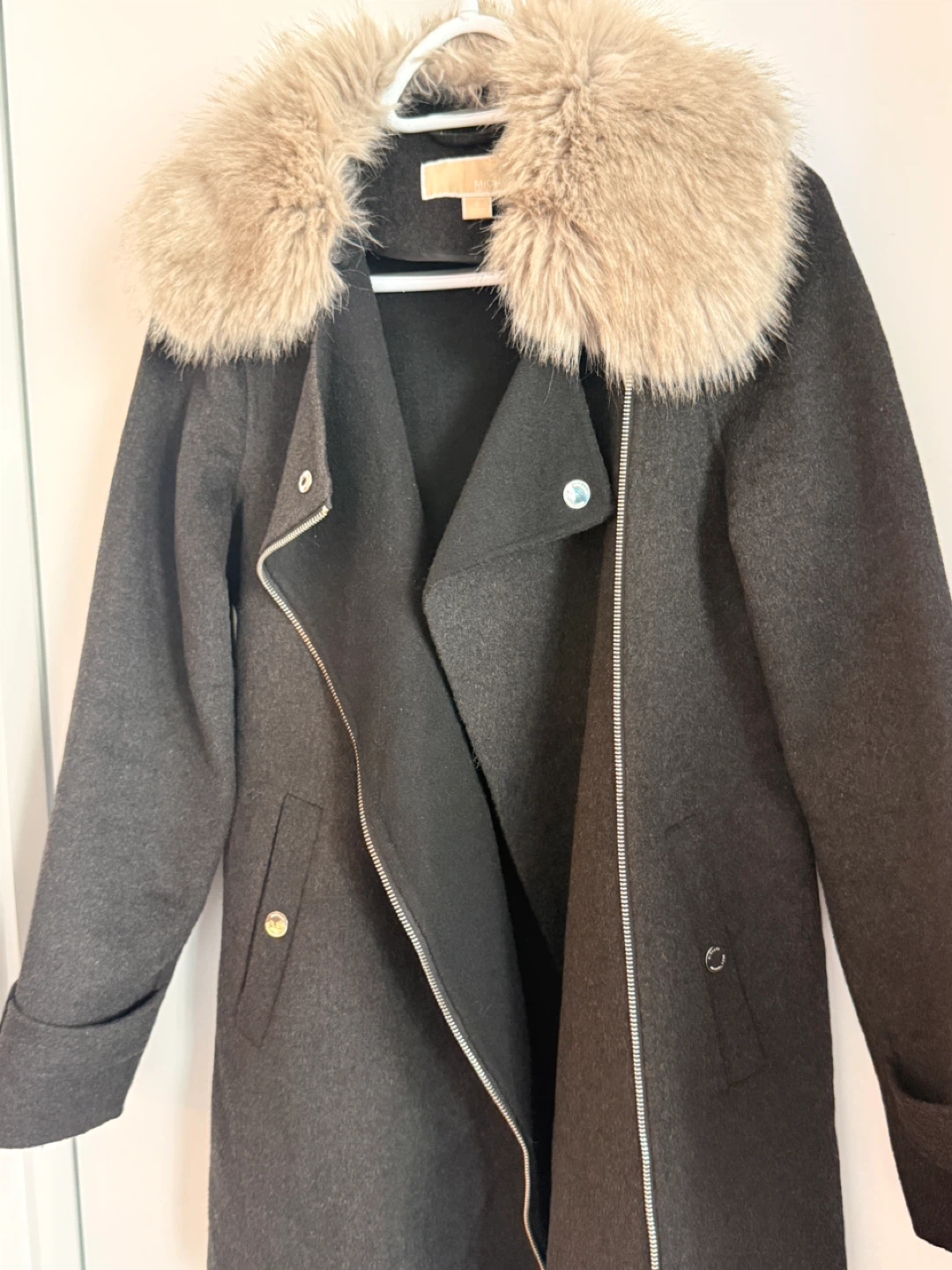 Michael Kors Women's Wool Blend Coat with Faux Fur Collar - photo 2