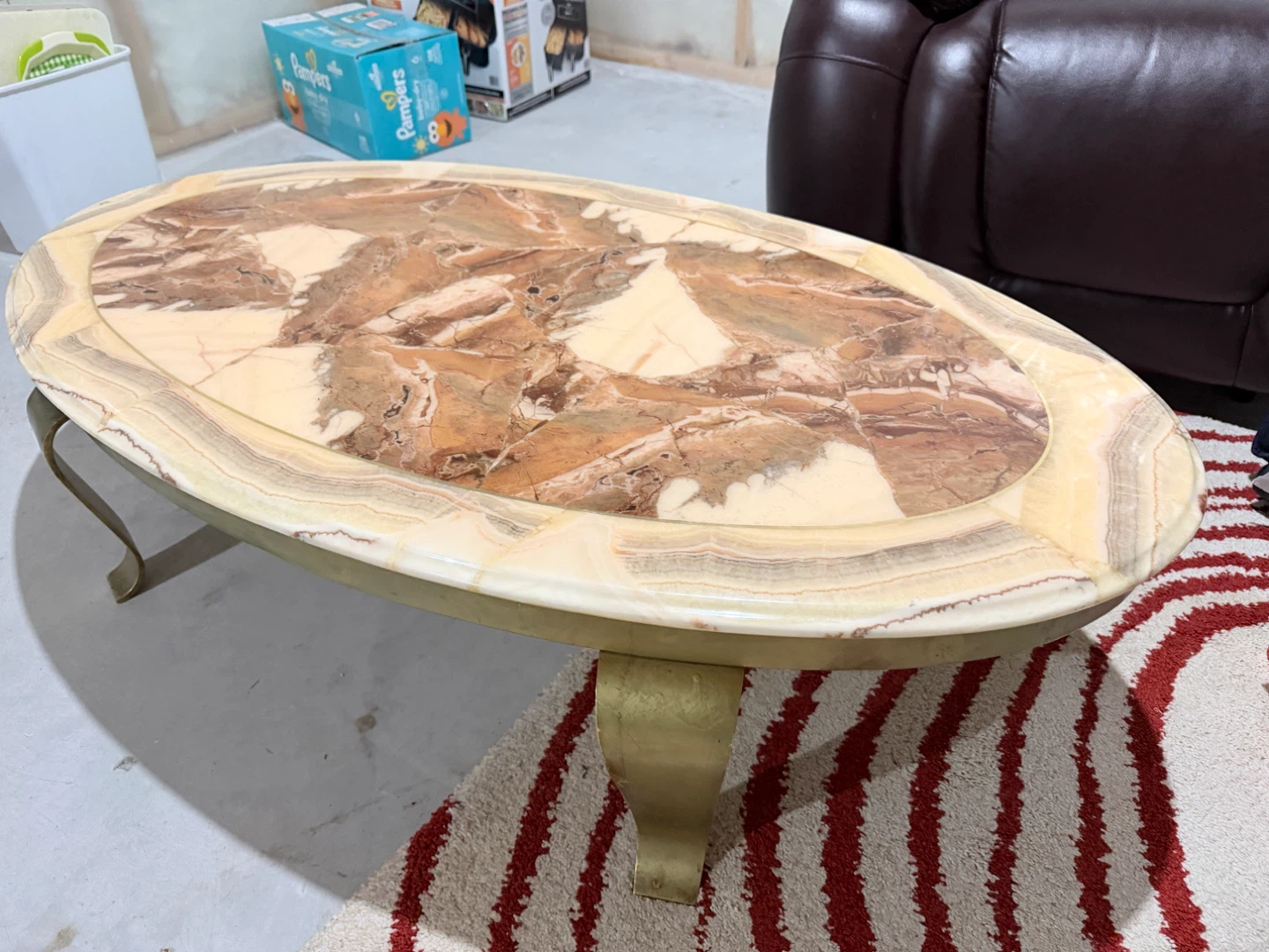 Oval Coffee Table with Marble Top - photo 3