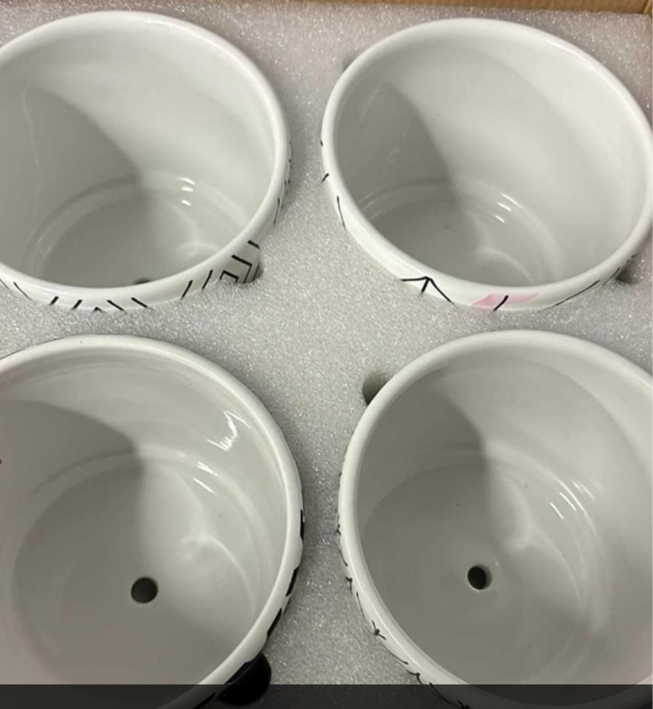 Set of 4 Ceramic Succulent Pots with Bamboo Saucers - photo 2