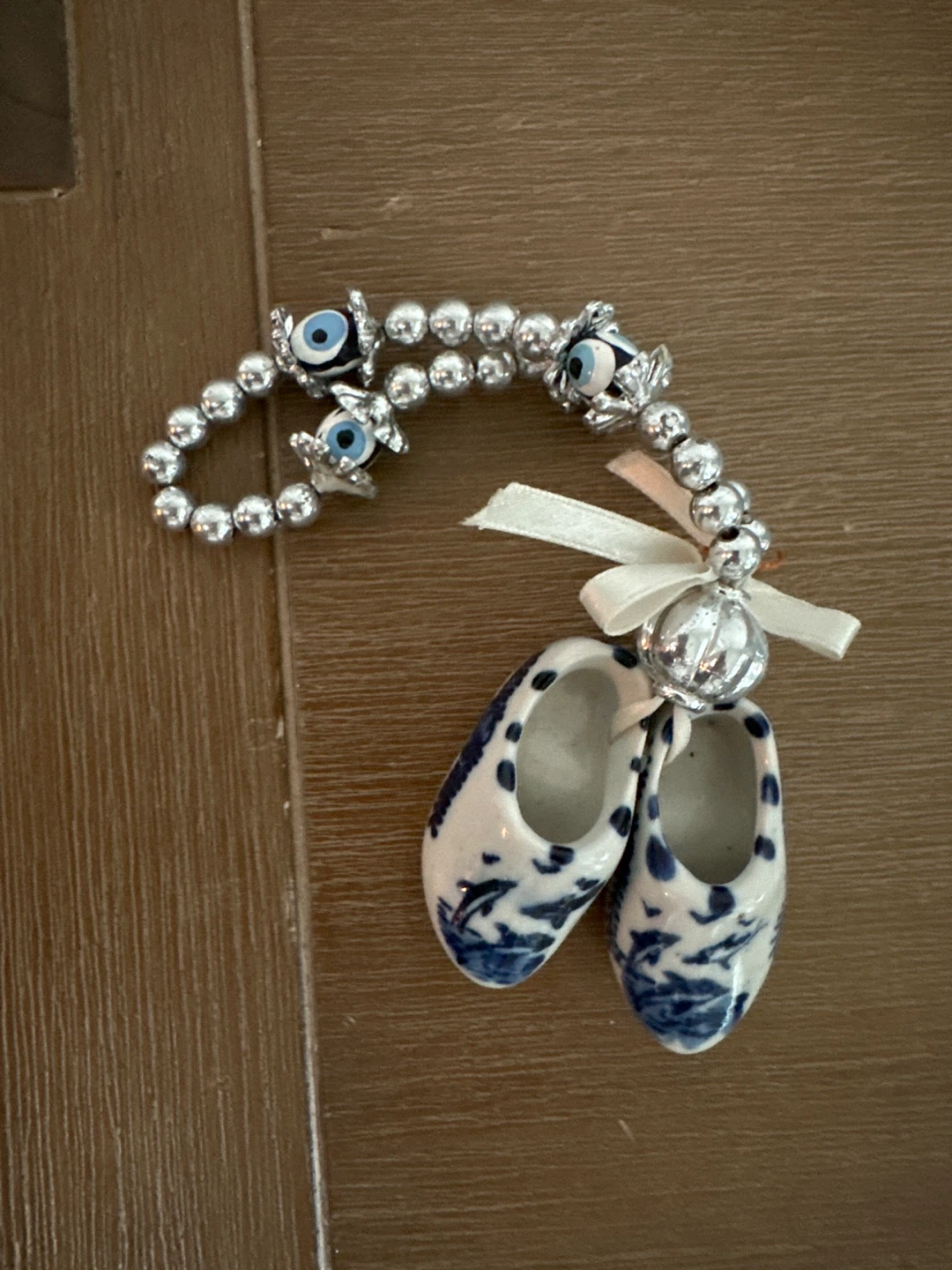 Ceramic Evil Eye and Shoe Ornament