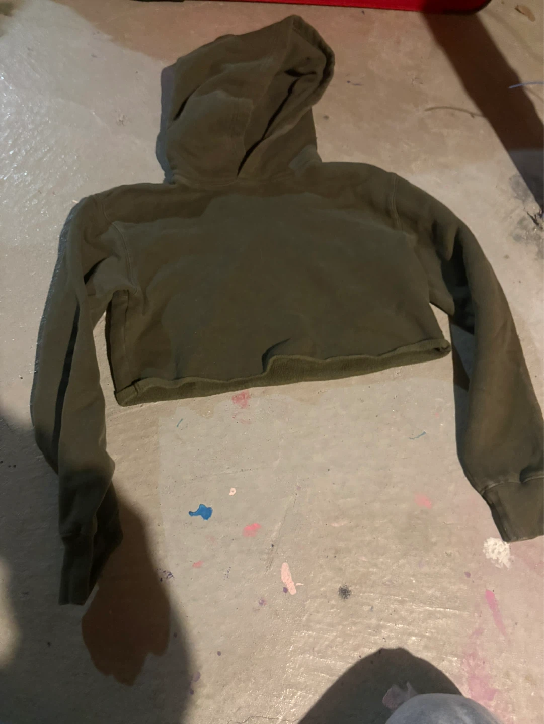 TNA Cropped Hoodie - Olive Green - XS