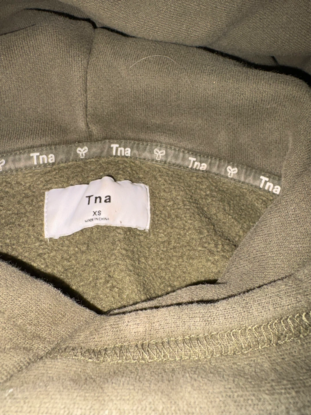 TNA Cropped Hoodie - Olive Green - XS - photo 2