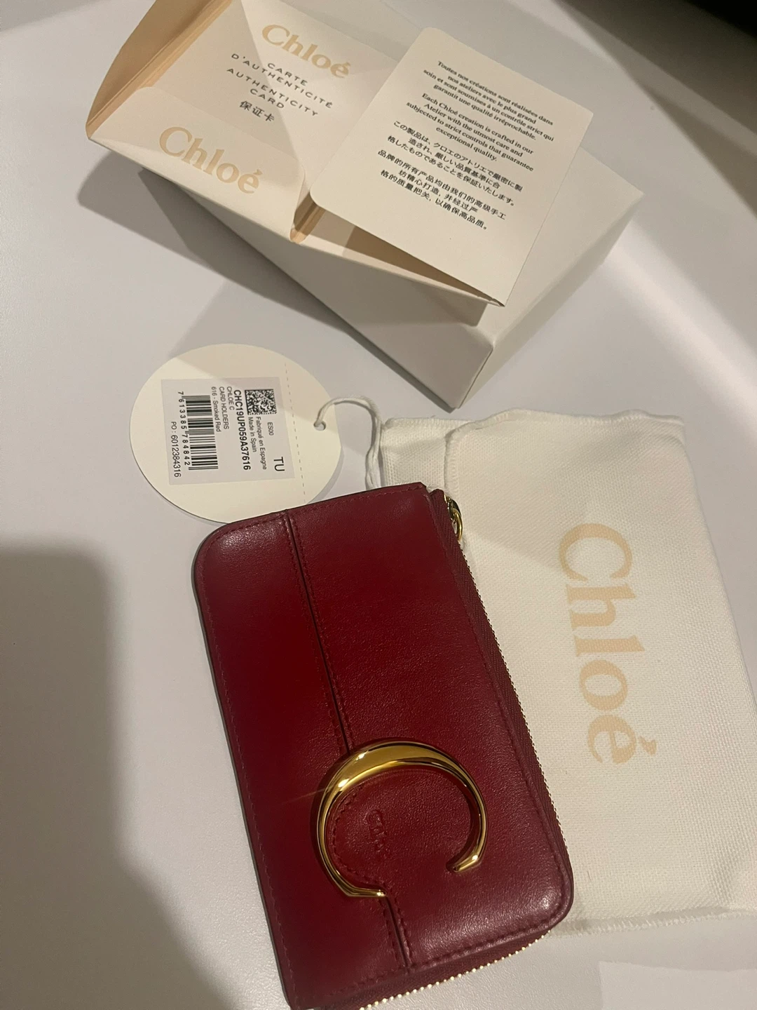 Chloé C Card Holder - Red - photo 2