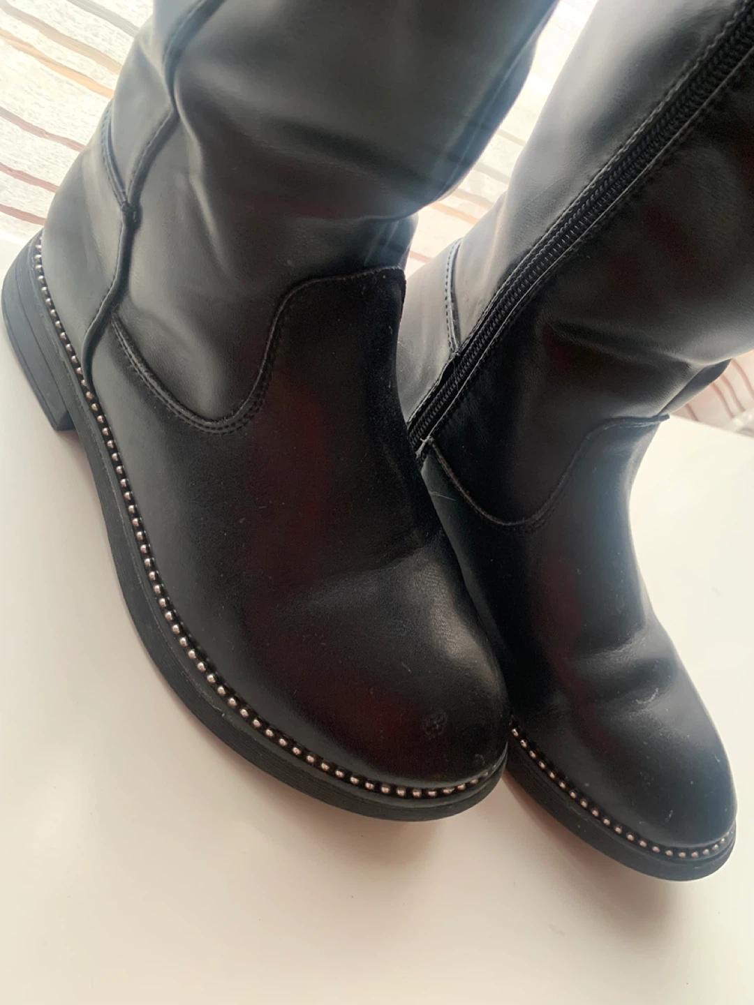 Youth girls black knee boots - photo 5