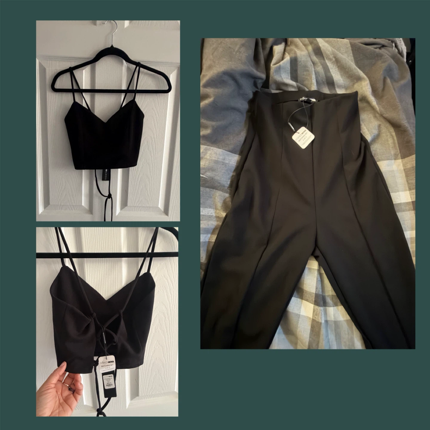 Fashion Nova Black "All Dressed Up" Pant Set - Size S