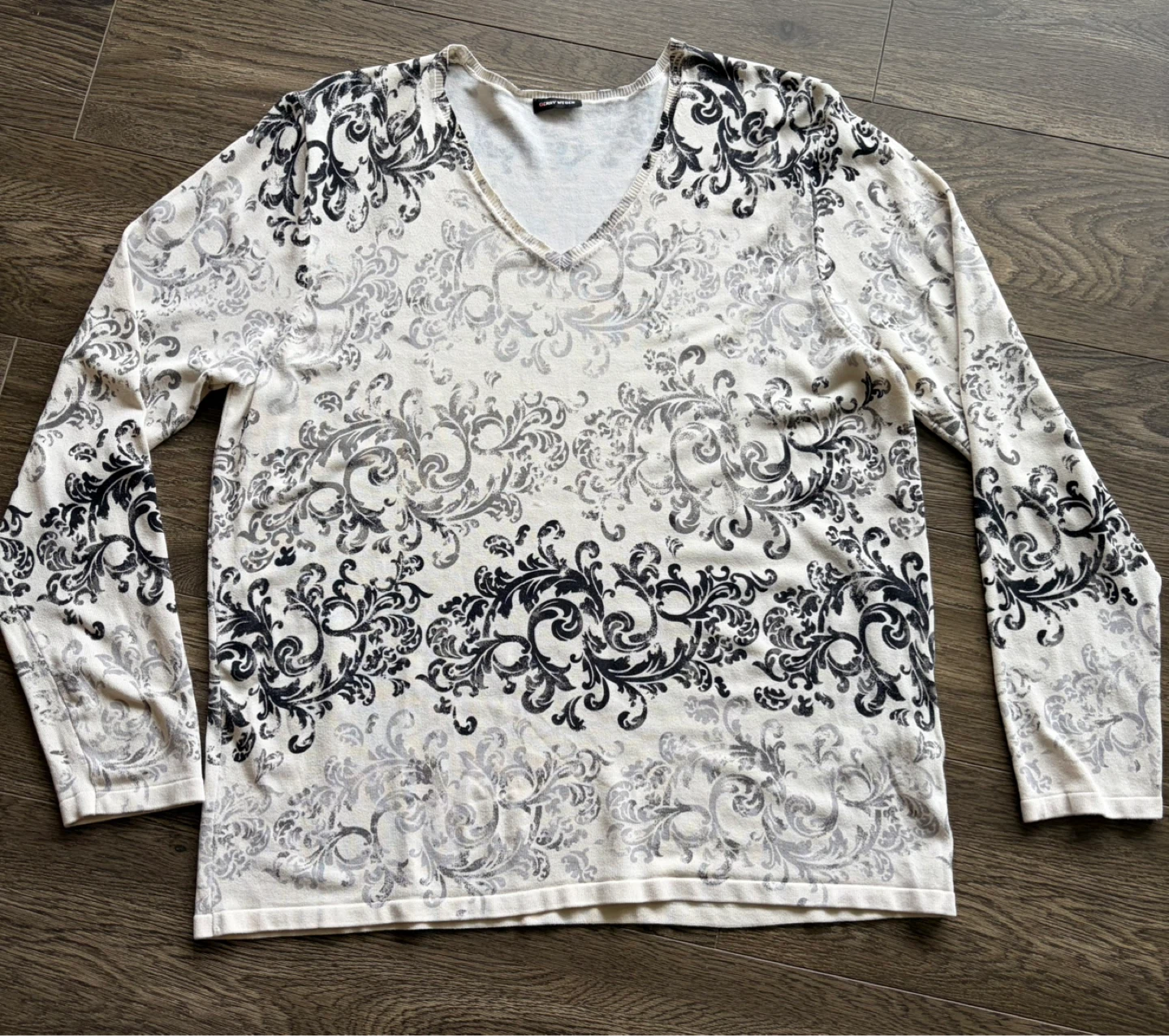 Gerry Weber Long Sleeve Shirt - White/Black Pattern