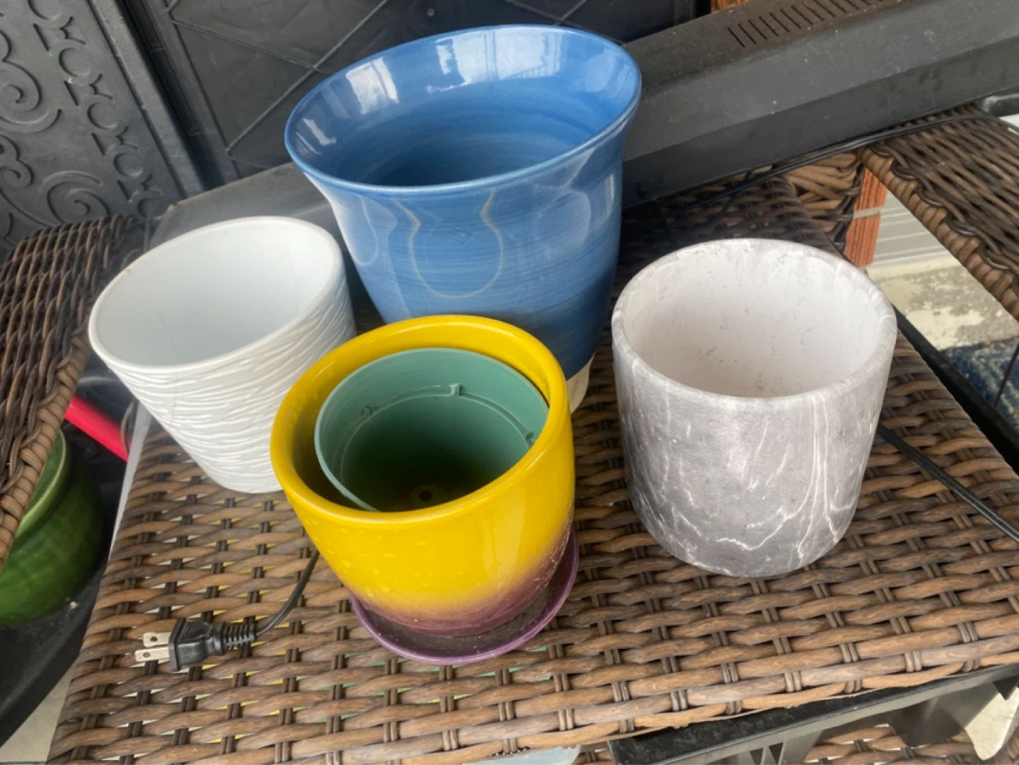 Set of 4 Ceramic Flower Pots