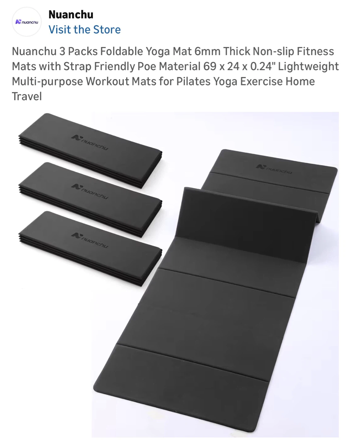 3 pack: Black Yoga Mat with Carrying Straps - photo 3