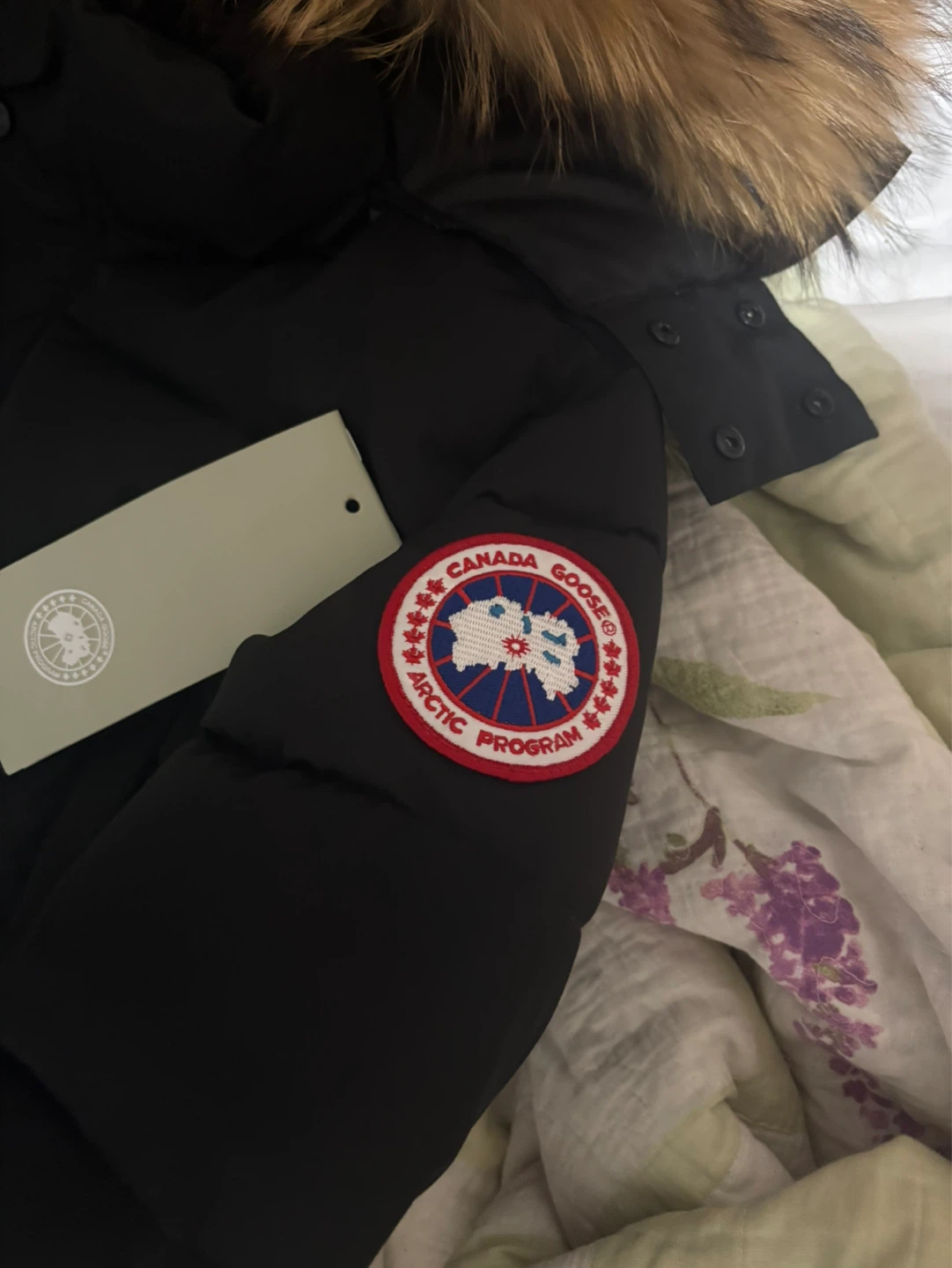 Canada Goose Black Puffer Winter Jacket with Fur Hood - photo 2