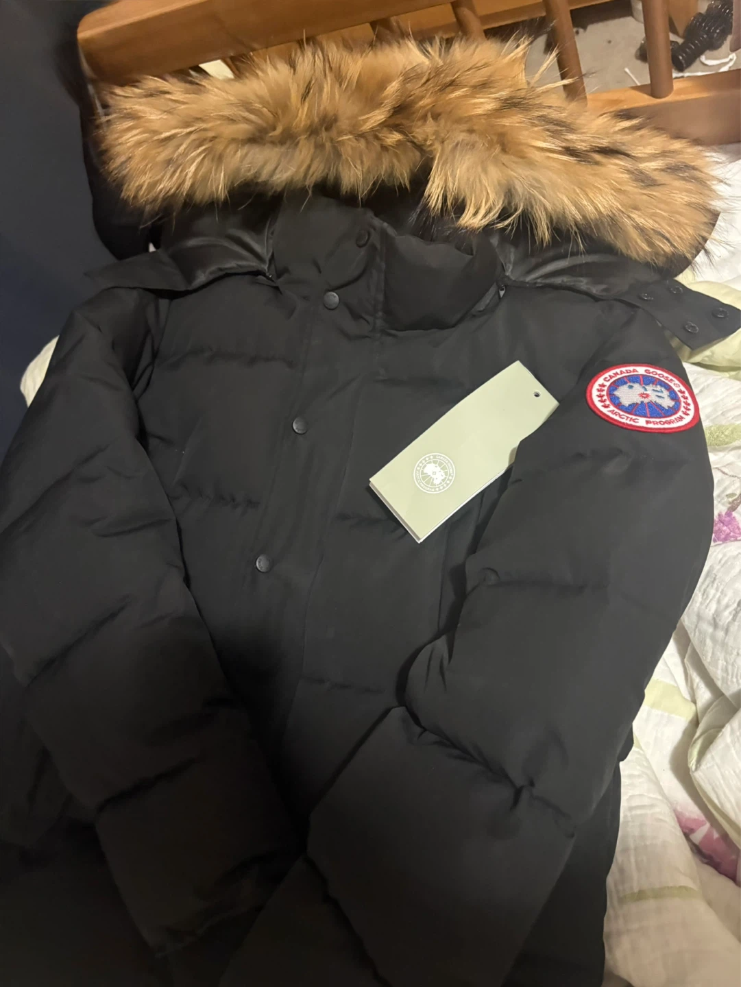 Canada Goose Black Puffer Winter Jacket with Fur Hood