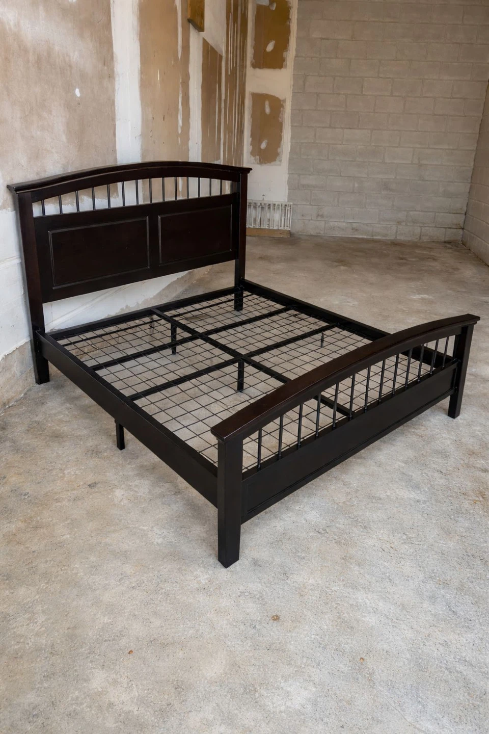 Queen size Dark Brown Wooden Bed Frame