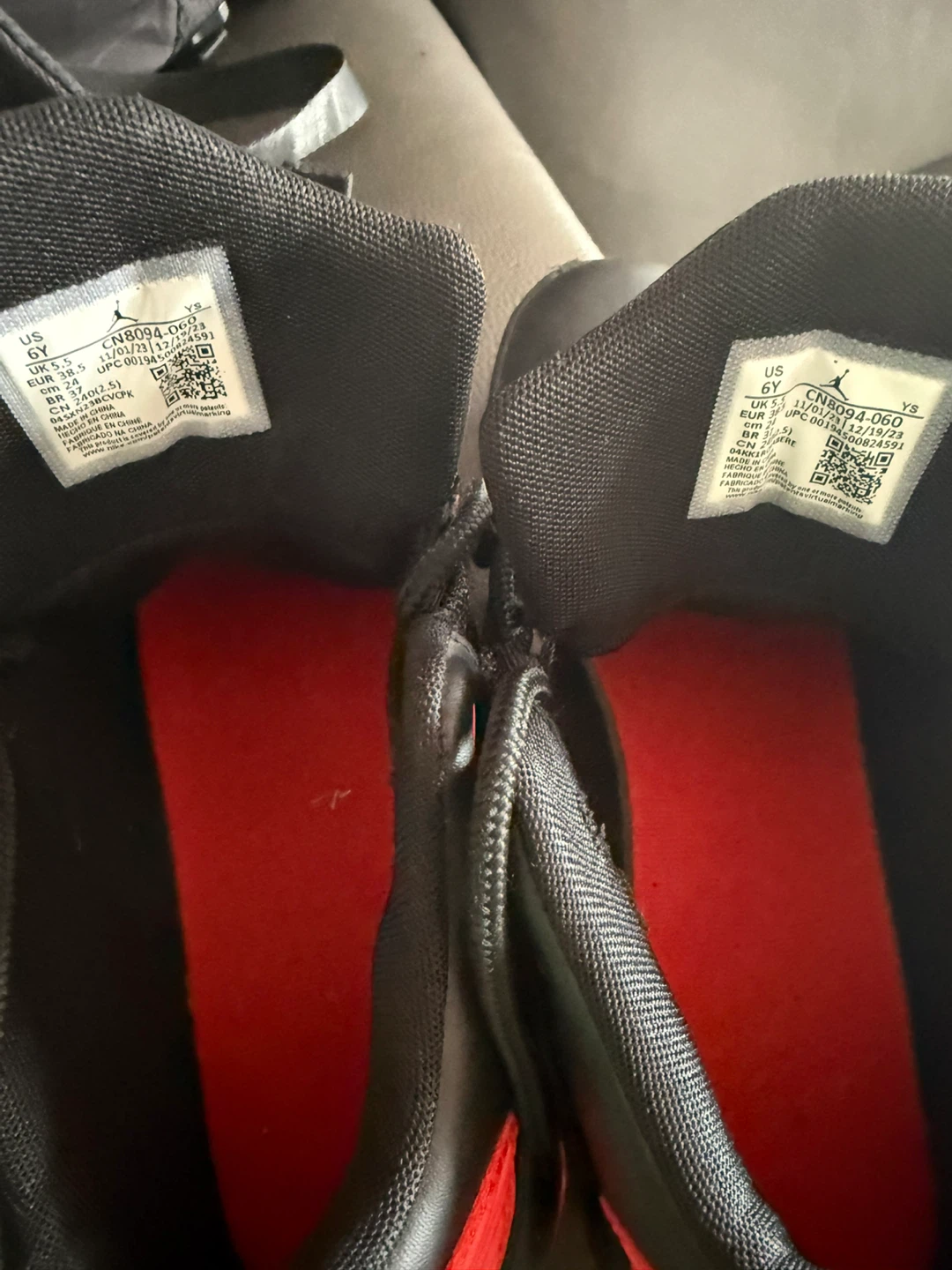 Jordan Air 1 Mid (GS) Black Red Basketball Shoes - photo 2