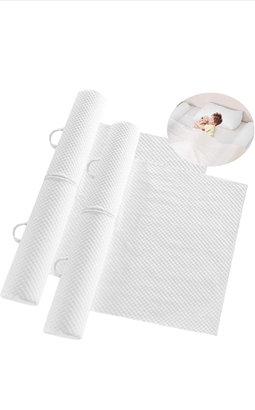 YIHATA Foldable Bed Bumper with Flap (2 Pack)