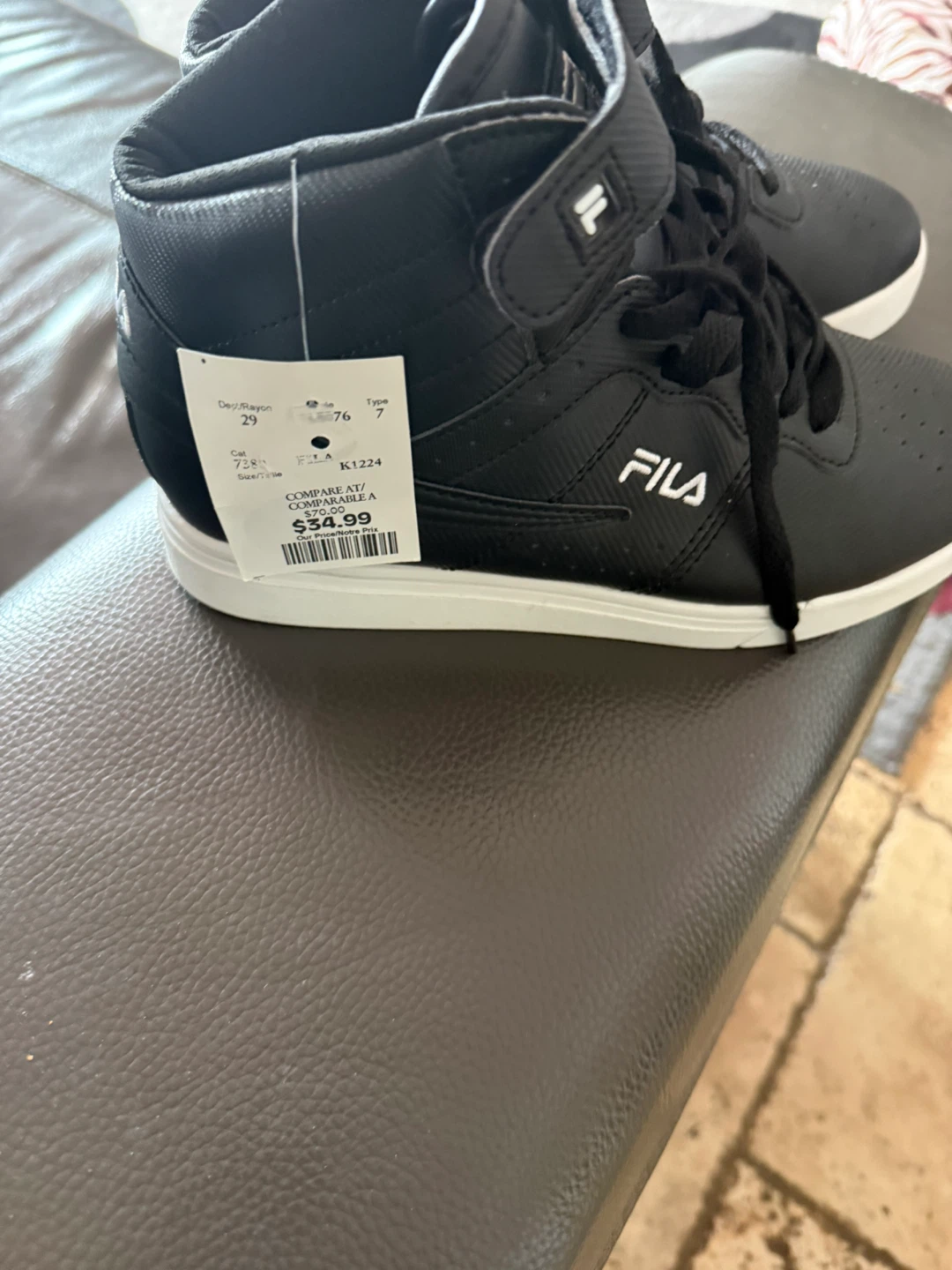 Fila High-Top Sneakers - Black - Size 7 - photo 3