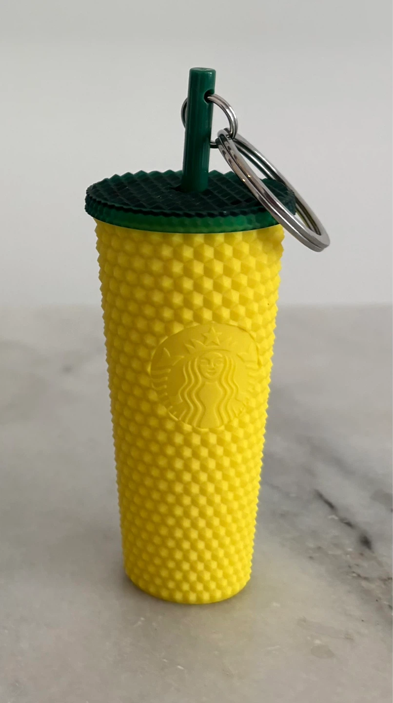 Starbucks Yellow Studded Tumbler Keychain (Hawaii)
