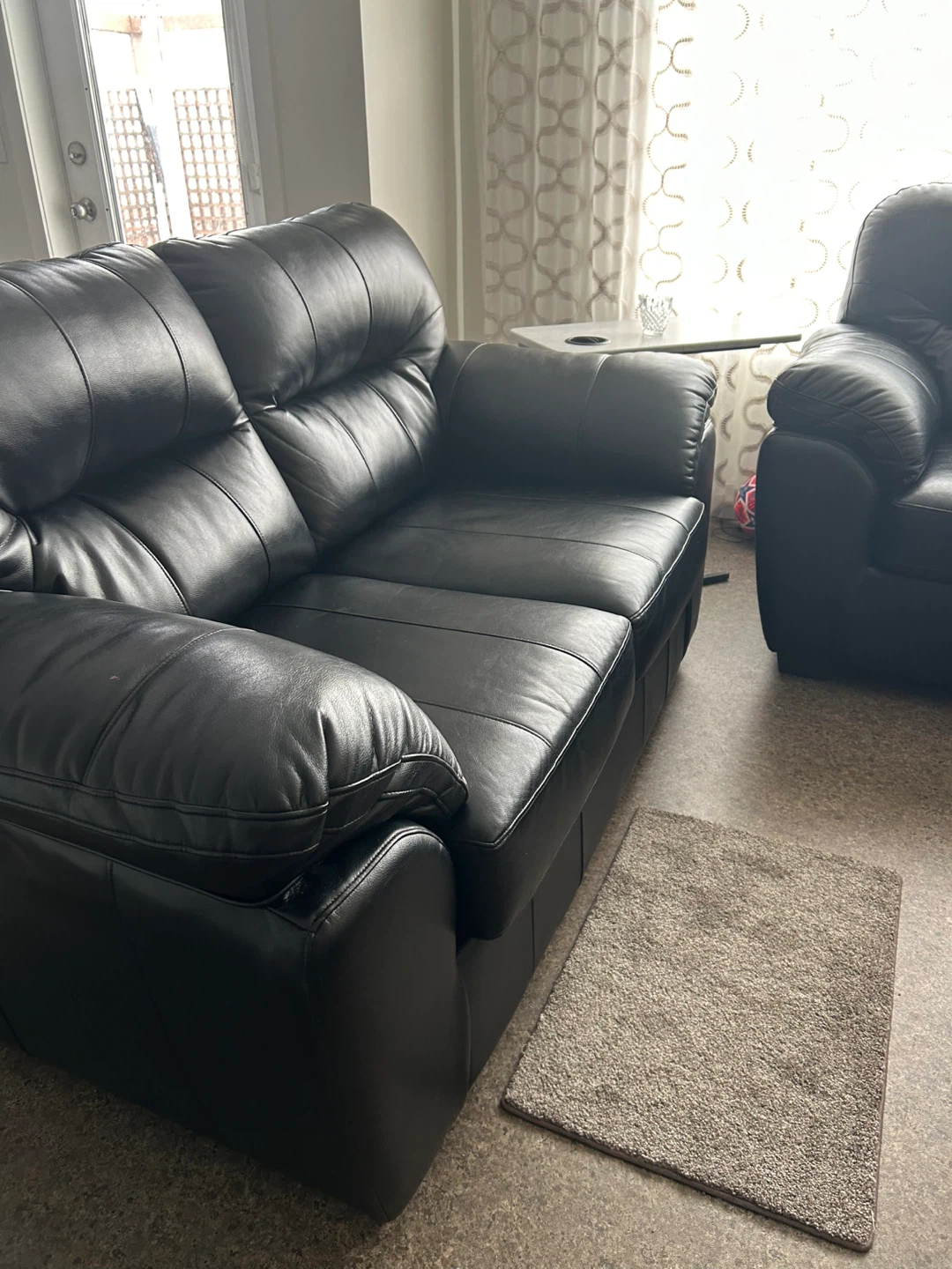 Two Black  Leather Sofas - photo 4