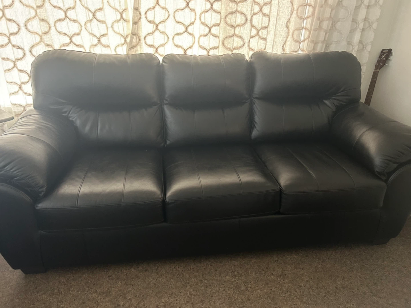Two Black  Leather Sofas - photo 3