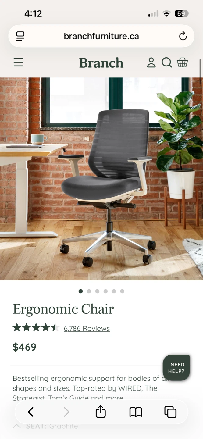 Branch ergonomic chair with headrest - photo 3