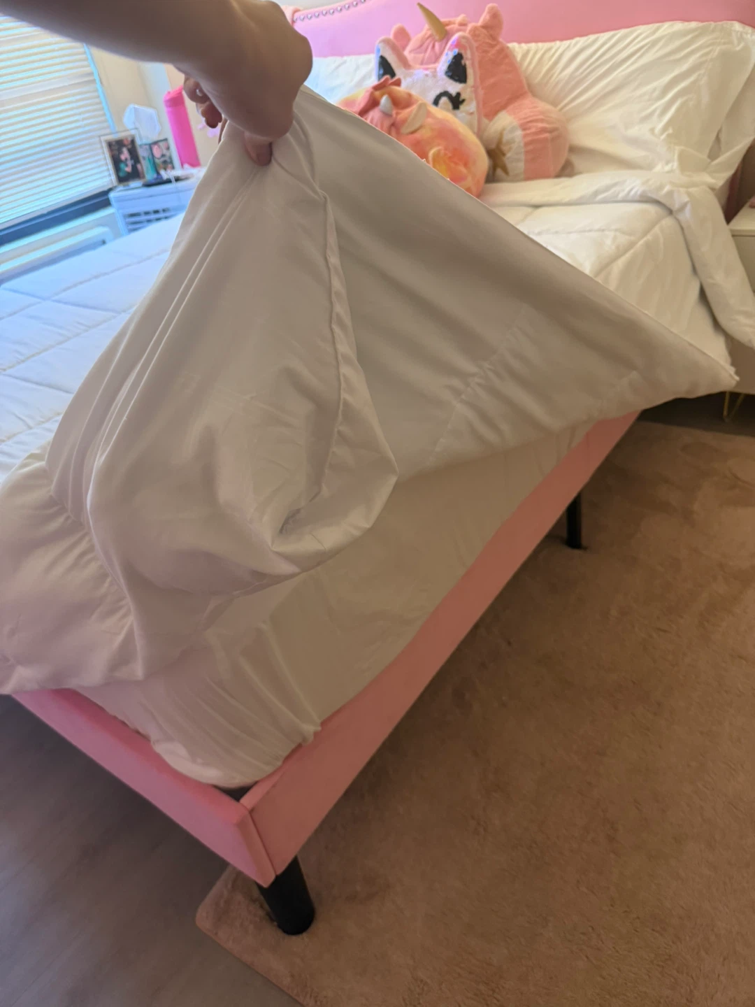 Pink bed frame queen size - photo 5