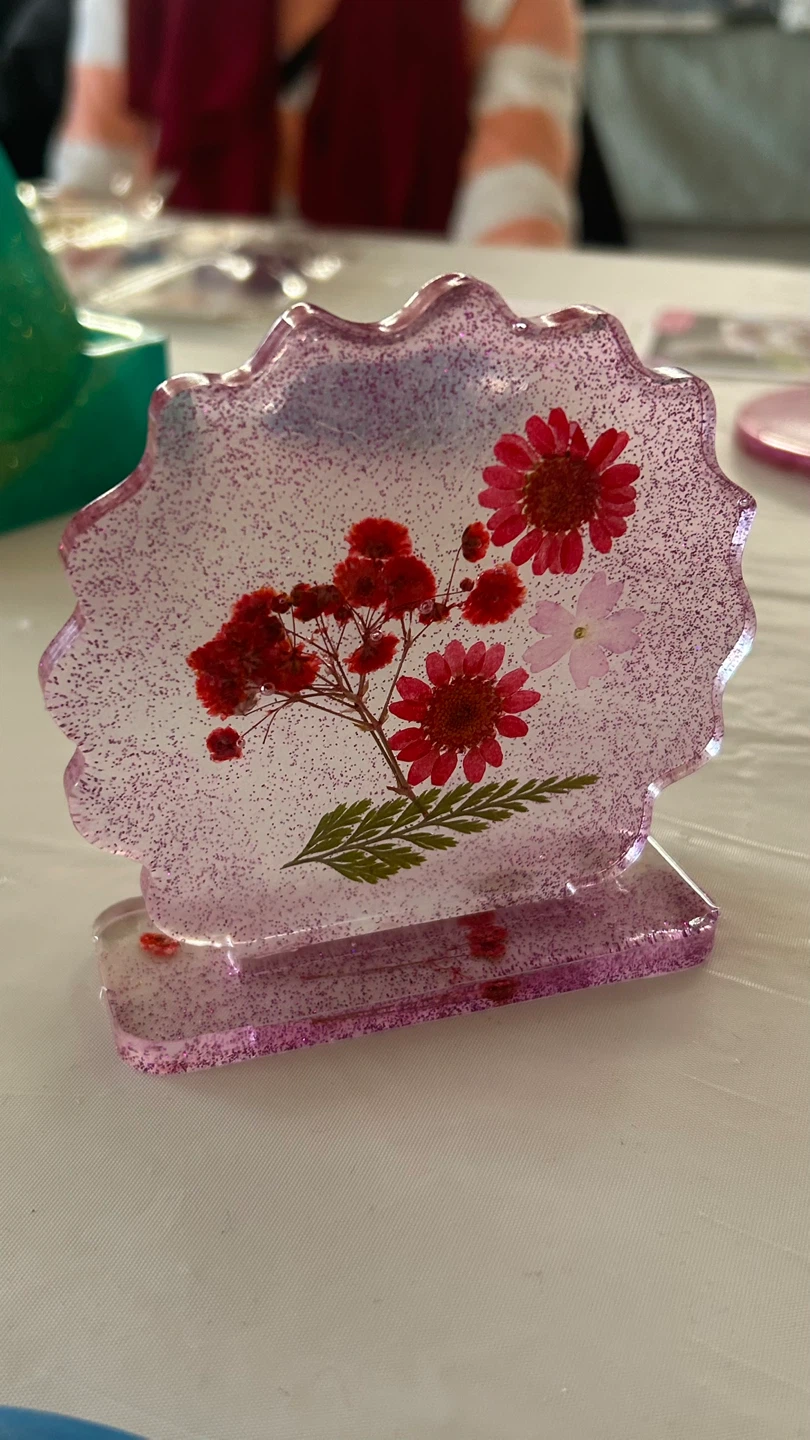 Resin Coaster stand with Dried Flowers
