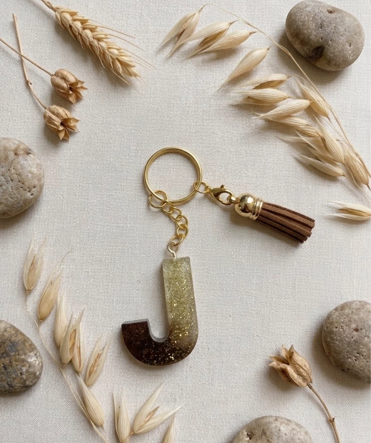 Resin Letter Keychain with Tassel - photo 4