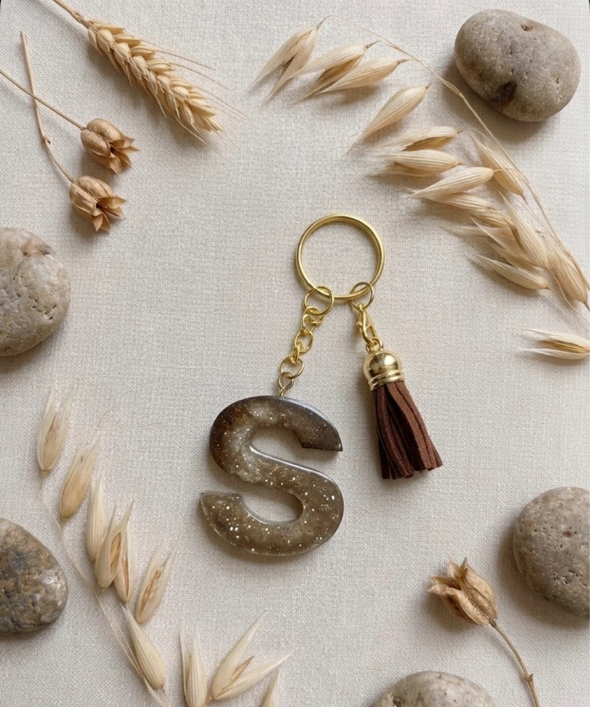 Resin Letter Keychain with Tassel - photo 5