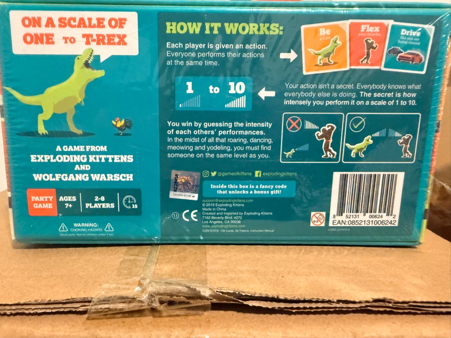 Exploding Kittens On a Scale of One to T-Rex Party Game