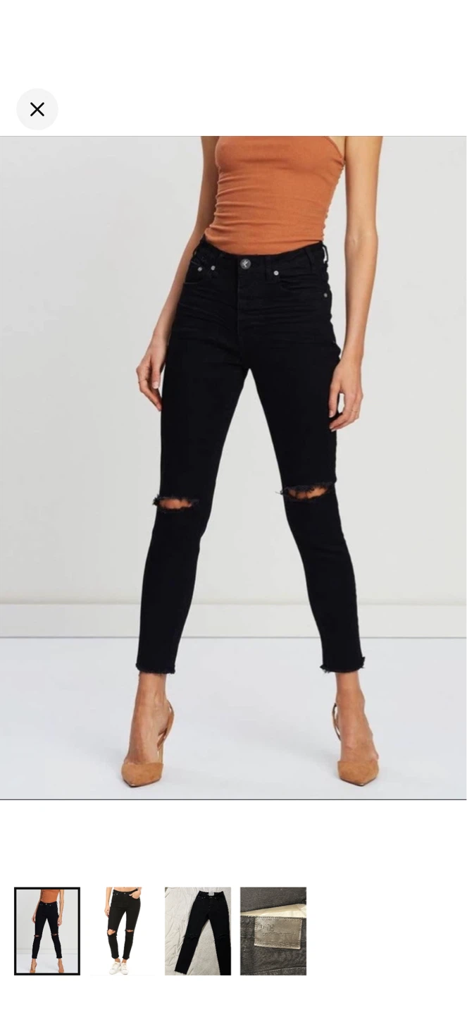 One Teaspoon Black High Waist Distressed