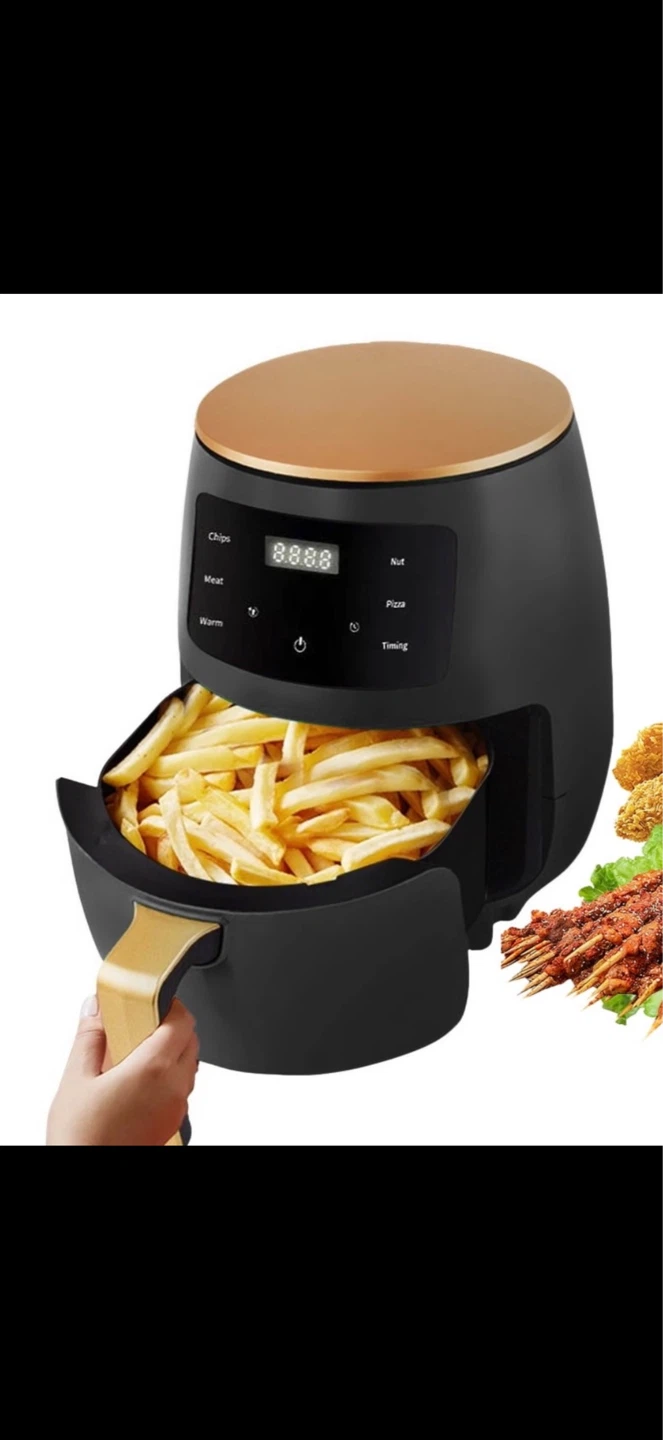 Black Air Fryer with Gold Accents - photo 2