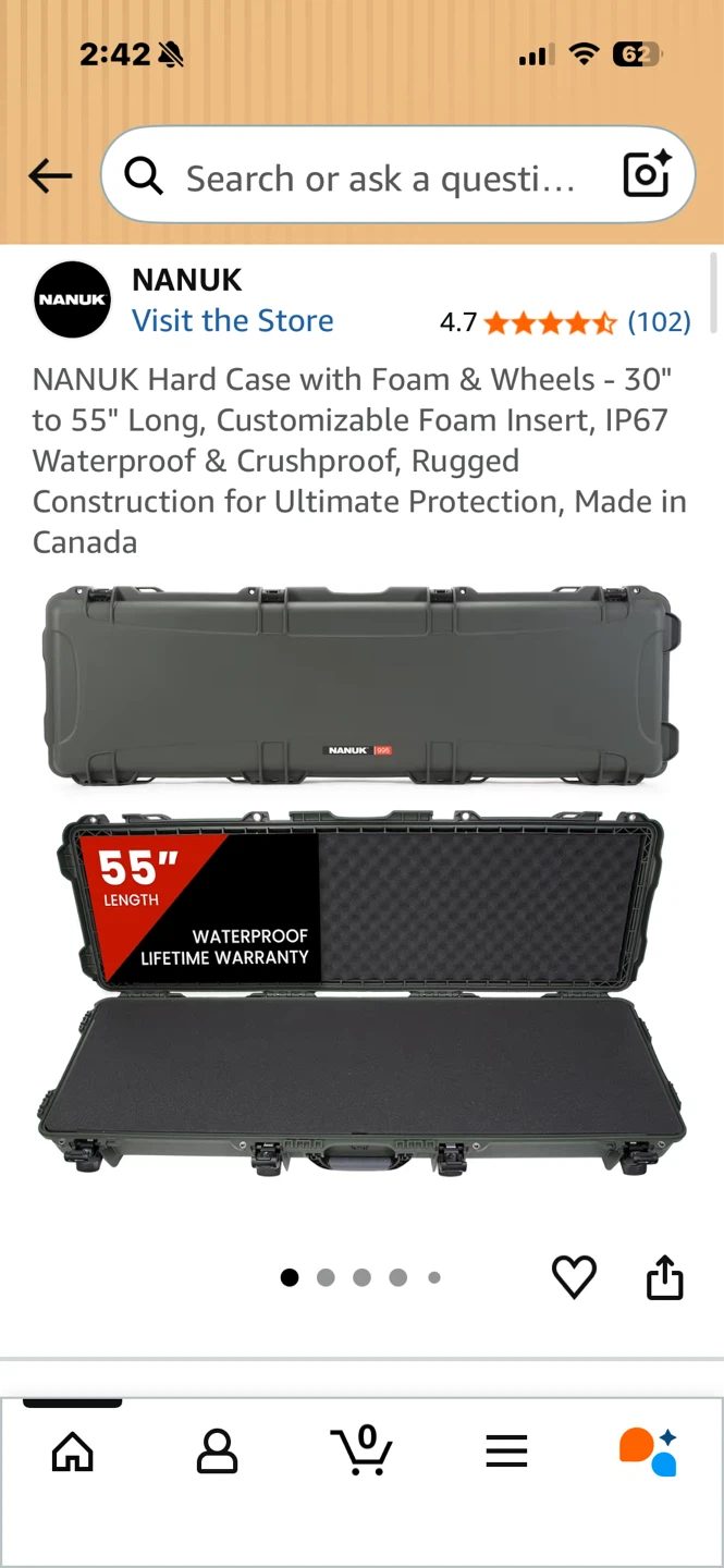 NANUK 995 Protective Case with Wheels - 55" Length - photo 4