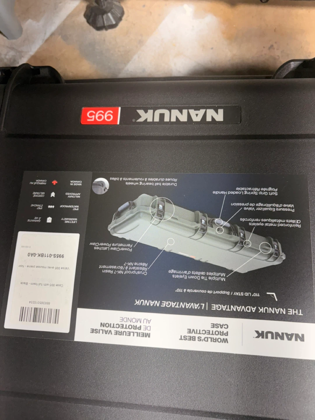 NANUK 995 Protective Case with Wheels - 55" Length - photo 3