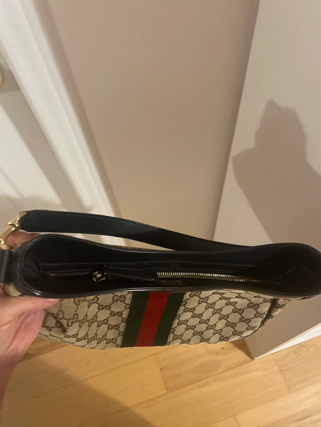 Gucci Canvas Hobo Bag with Web Stripe - photo 4