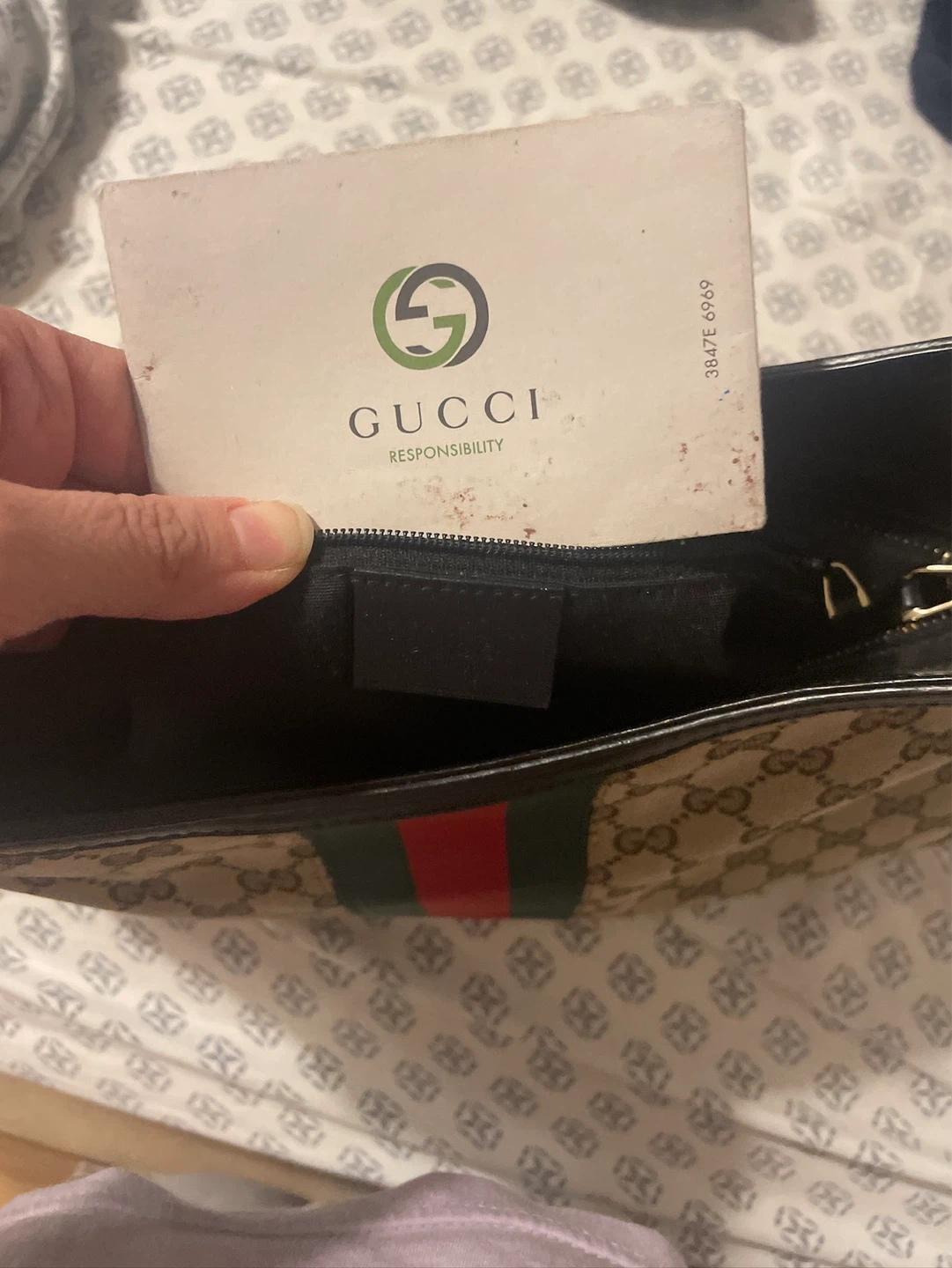 Gucci Canvas Hobo Bag with Web Stripe - photo 2