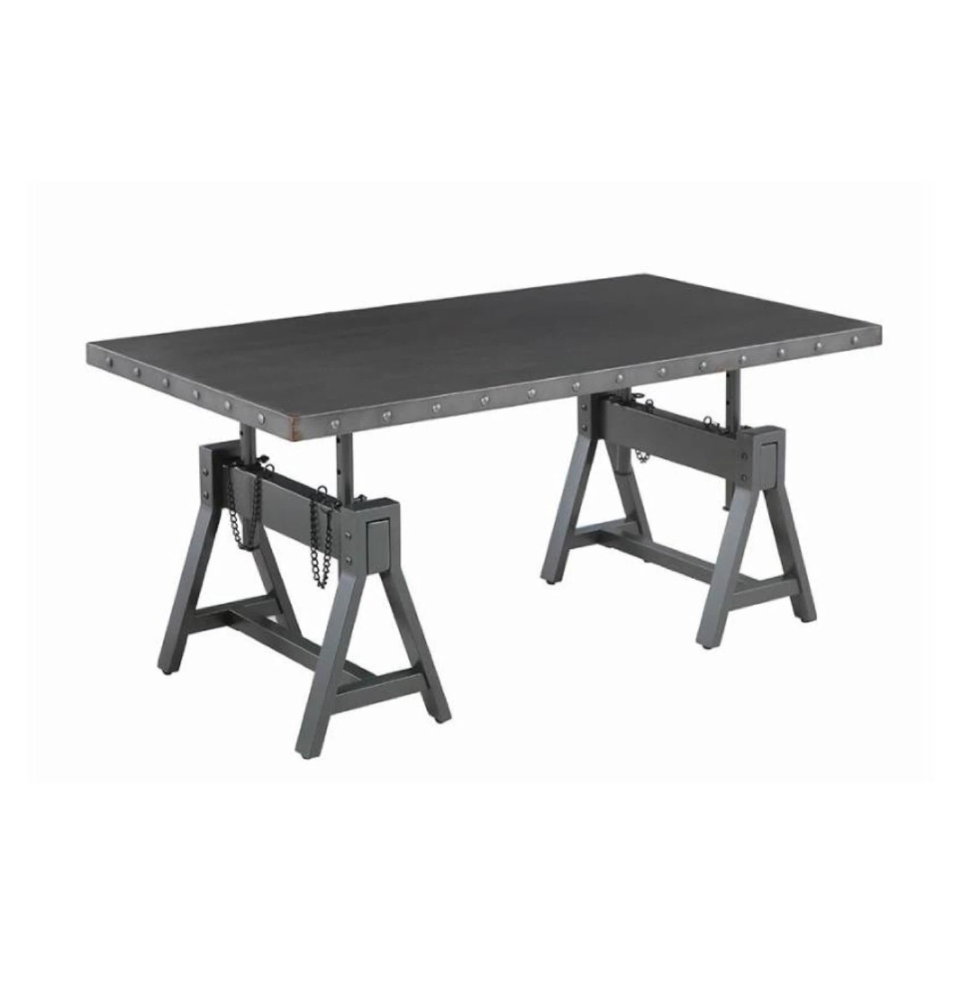 Adjustable Height Industrial Sawhorse Desk Table