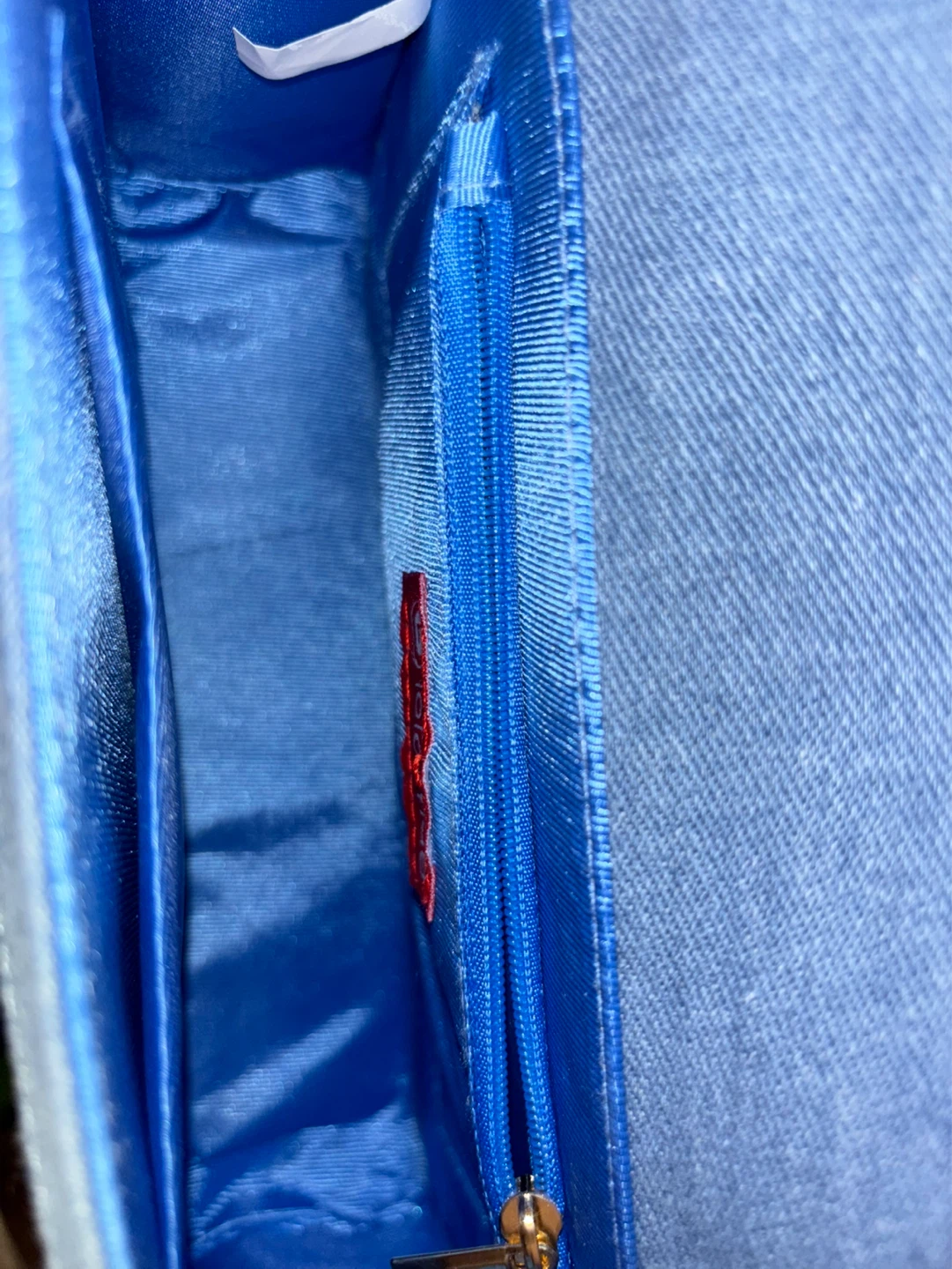 Blue Quilted Crossbody Bag with Gold Chain - photo 4