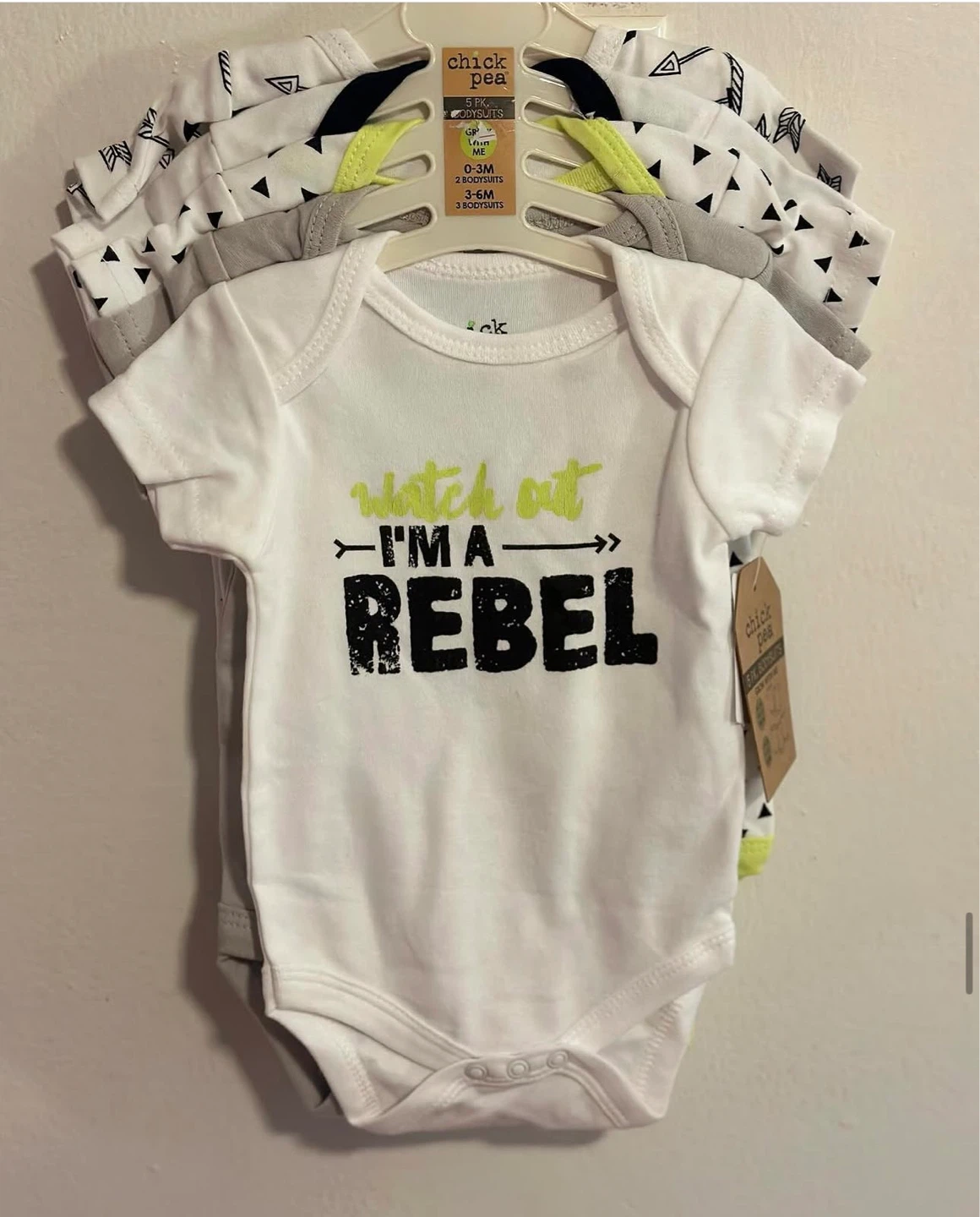 BOYS 5PC BODYSUIT (SIZES:0-3 MONTHS & 3-6 MONTHS