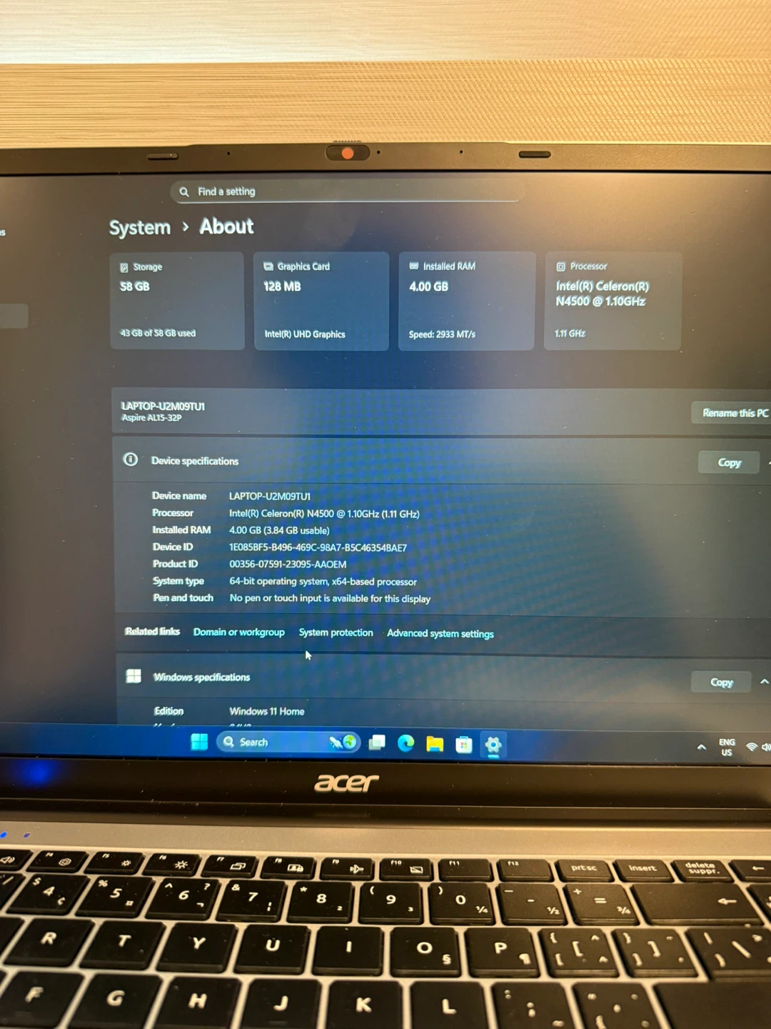 Acer Aspire 5 Laptop - Intel Celeron N4500 - photo 2